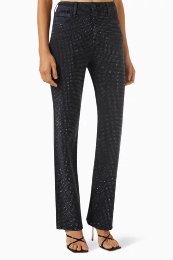Liam Embellished High-rise Straight-leg Jeans