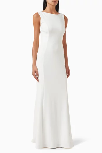 Low-back Gown in Stretchy Crepe