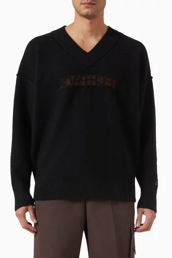 Tech Pack Logo Sweater in Polyester Blend Knit