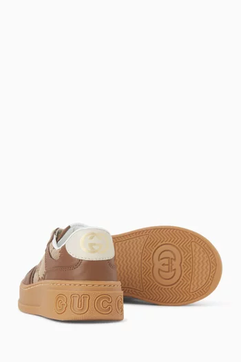 سنيكرز بنعل سميك جلد للأطفال في سن المشي