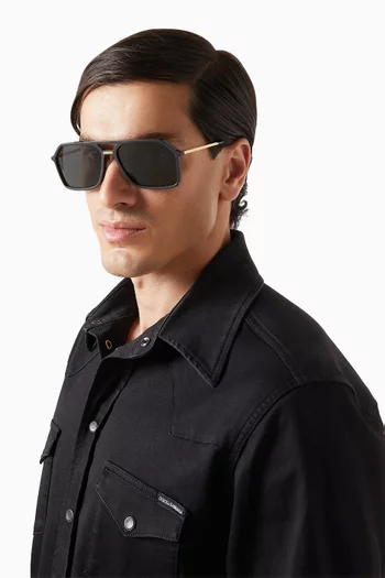 Aviator Sunglasses in Acetate & Metal