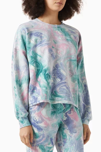 Rylan Marble Sweatshirt in Cotton-fleece