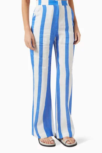 Italy Striped Flared Pants
