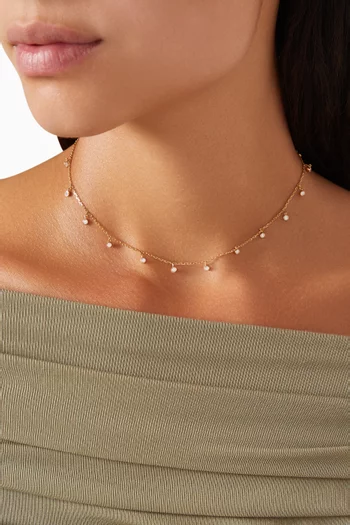 Sparkle Diamond Dangle Necklace in 18kt Gold