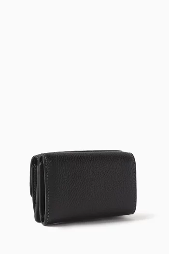 Mini Tri-fold Wallet in Pebbled Leather