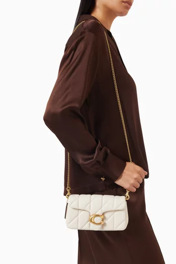 Tabby Quilted Crossbody Wristlet Bag in Leather