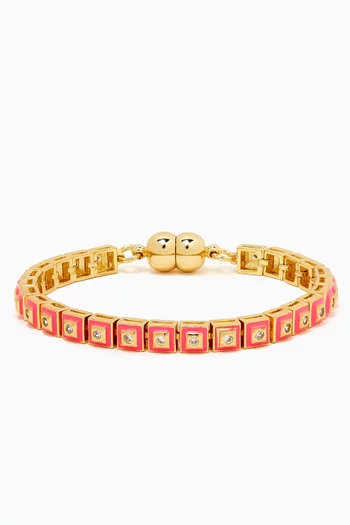Pyramid Stud Tennis Bracelet in Gold-plated Brass