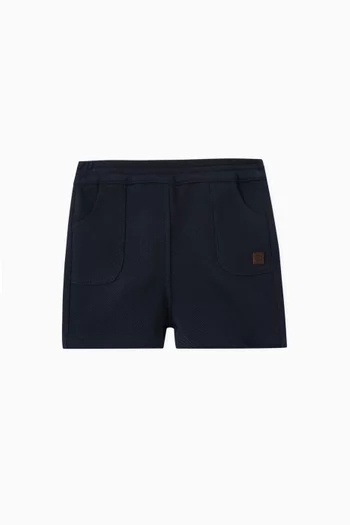 Logo Patch Shorts in Cotton-knit