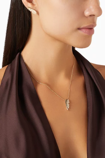 قلادة بدلاية ميني وينجز رايزنج مرصعة بالماس ذهب أصفر عيار 18