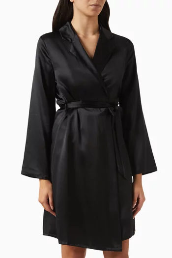 CK Black Vintage Robe in Silk
