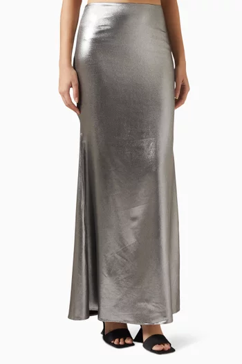 Sidselina Maxi Skirt in Metallic-fabric