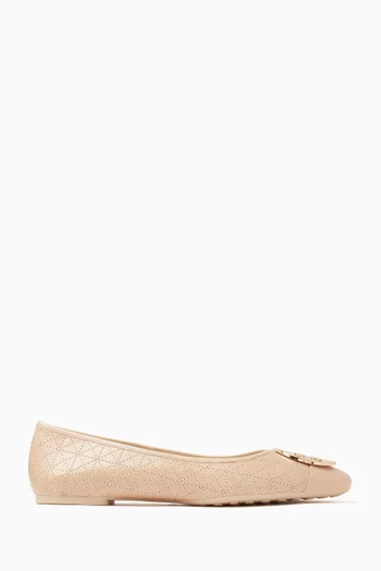 Claire Cap-toe Ballet Flats in Quilted Leather