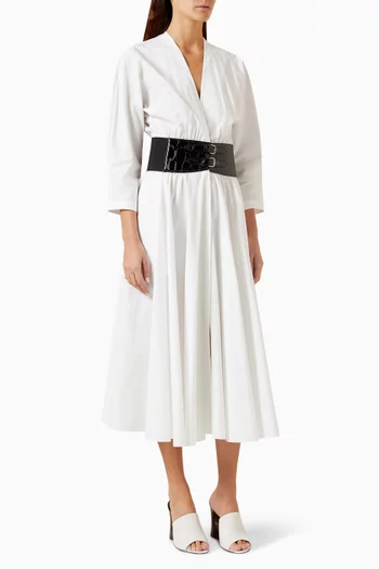 Belted Dress in Japanese Poplin