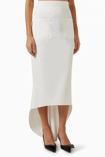 Asymmetrical Midi Skirt in Cotton