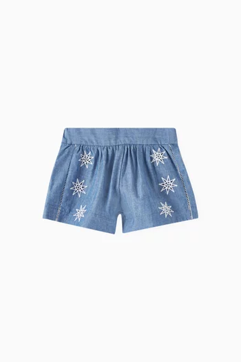 Embroidered Shorts in Cotton