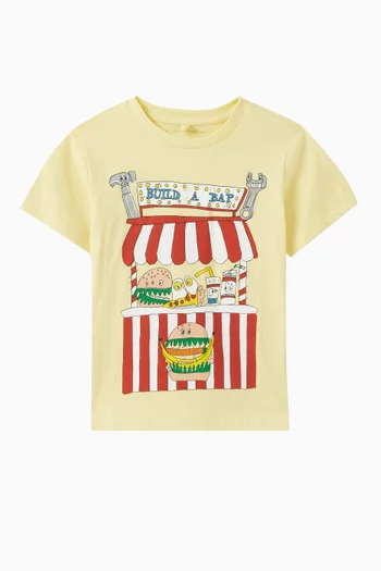 Food Cart Print T-shirt in Organic Cotton