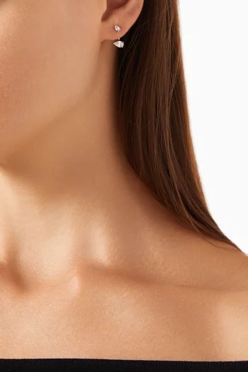 Pear Diamond Slider Earrings in 18kt White Gold