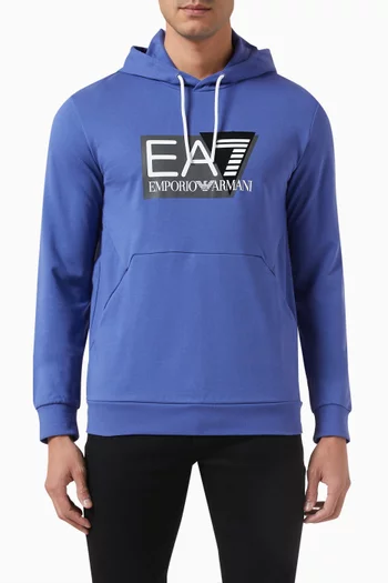 EA7 Train Visibility Logo Hoodie in Cotton