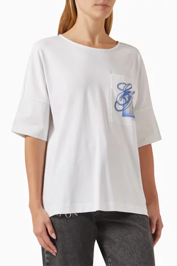 Logo-embroidered Oversized T-shirt in Cotton Jersey