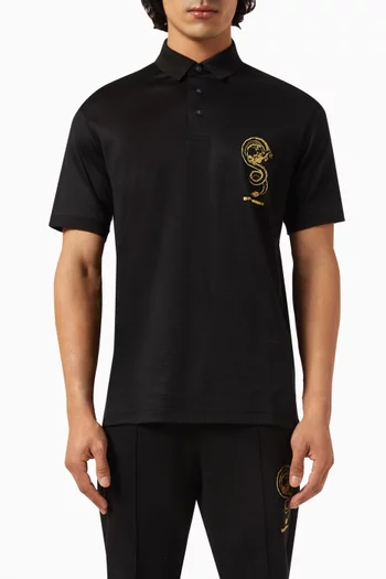 Dragon Logo Polo Shirt in Cotton Blend