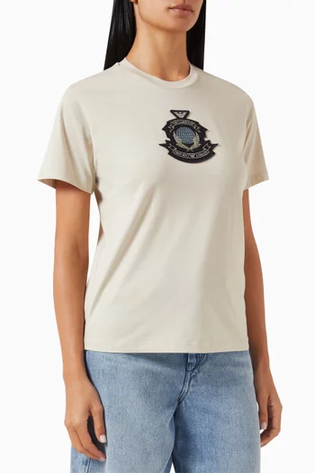 Embroidered Logo Patch T-shirt in Cotton-jersey