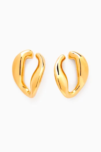 Chunky Chain Hoop Earrings in 22kt Gold-plated Bronze