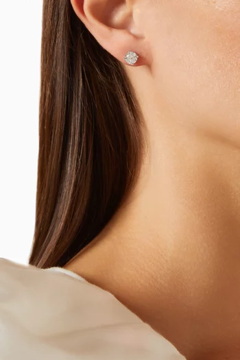 Crystal Stud Earrings in Sterling Silver