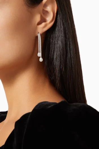 Double Pendant Drop Earrings in Sterling Silver