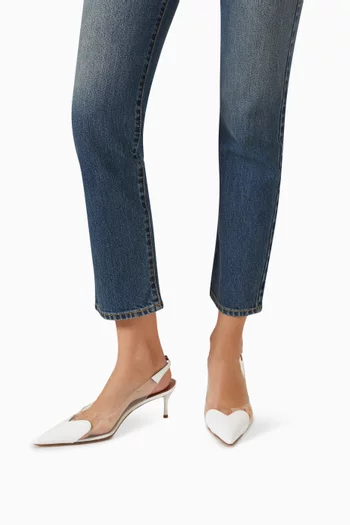 Heart 55 Slingback Mules in Patent Leather