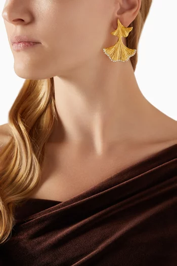 Enchanted Flora Earrings in 24kt Gold-plated Brass
