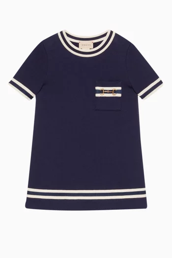 فستان بحلية لجام الحصان قطن