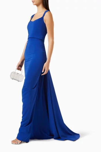 Scoop-neck Train Gown