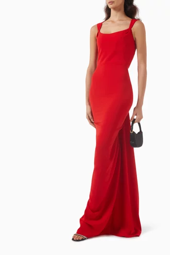 Scoop-neck Train Gown