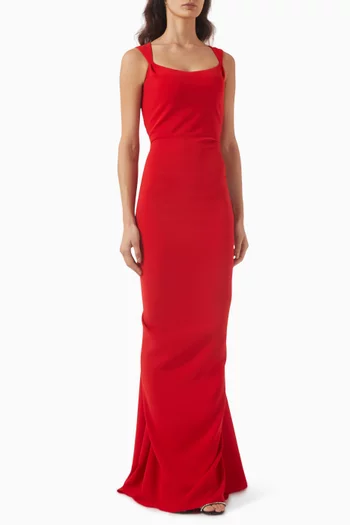 Scoop-neck Train Gown