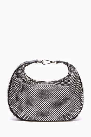 Small Canosa Crystal-embellished Hobo Bag in Satin