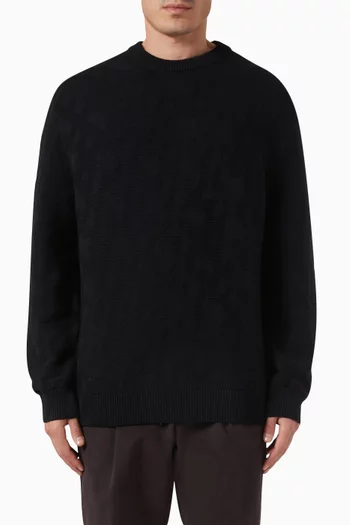 Graphic-jacquard Sweater in Virgin Wool Blend