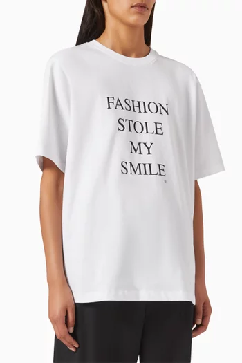 Slogan-print T-shirt in Organic-cotton