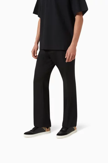 Check Sneakers in Leather & Suede