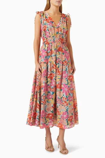 Valla Floral-print Midaxi Dress