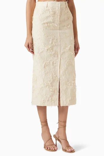 Adi Midi Skirt in Textured Cotton