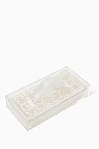 Clear Mother-of-pearl Tissue Holder in Acrylic