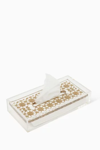 Clear Tissue Holder in Acrylic and Brass