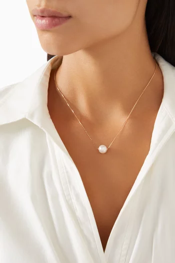 Kiku Freshwater Pearl Necklace in 18kt Yellow Gold