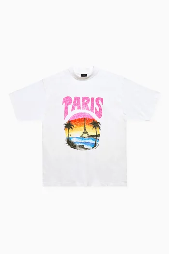 Unisex Paris Tropical Medium-fit T-shirt in Vintage-jersey