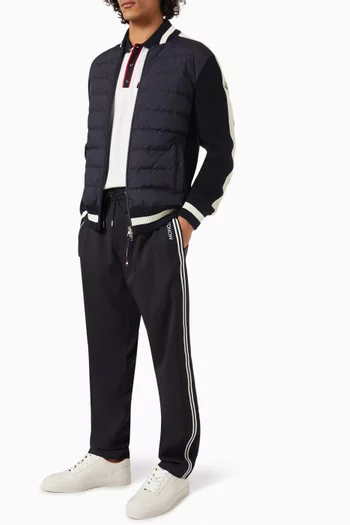 Striped Track Pants in Virgin Wool Blend
