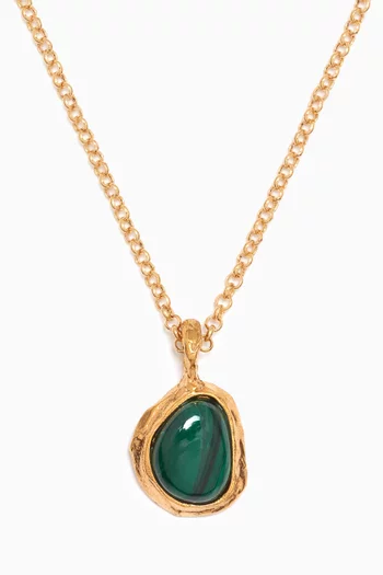 The Droplet of the Mountain Malachite Necklace in 24kt Gold-plated Bronze