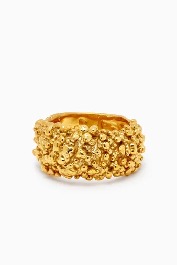 The Rocky Road Ring in 24kt Gold-plated Recyled Sterling Silver