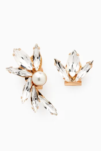 Liliana Rhinestone Stud Earrings in Gold-plated Brass