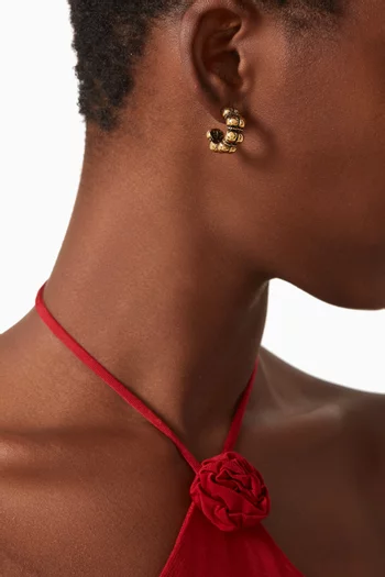 أقراط نيكس دائرية سميكة نحاس مطلي ذهب