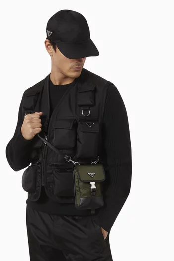 Smartphone Case in Re-Nylon & Saffiano Leather